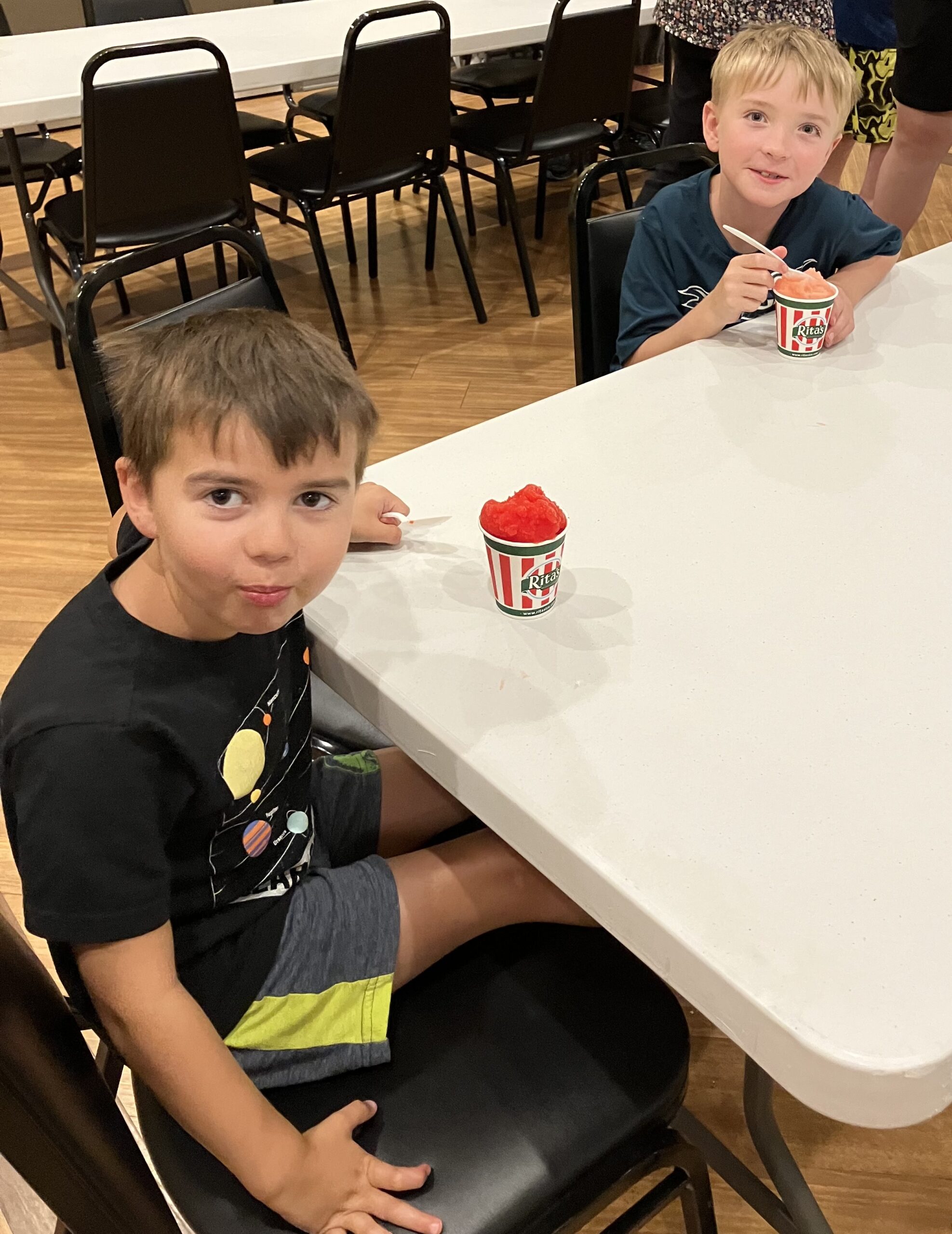 students with water ice